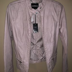EXPRESS Light pink vegan leather jacket